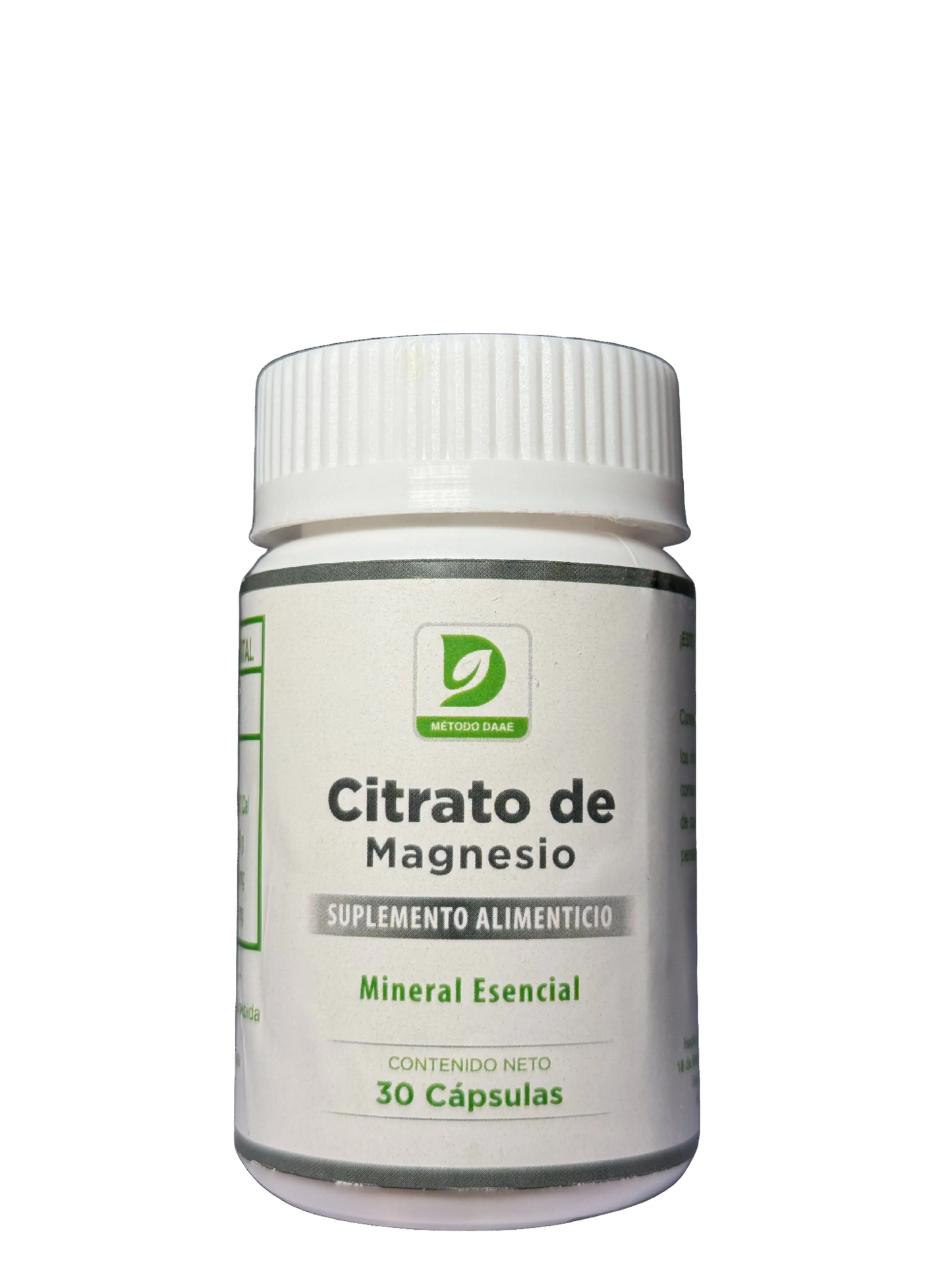 Citrato De Magnesio | 30 Cápsulas | 800mg Por Porción | Alta absorción | DAAE